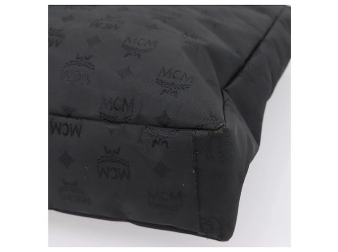 MCM Logogram Vicetos Tote Bag PVC Black Gold Auth 205249 Schwarz Golden - vista 15