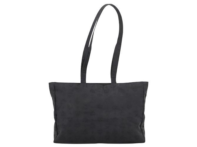 MCM Logogram Vicetos Tote Bag PVC Black Gold Auth 205249 Schwarz Golden - vista 2