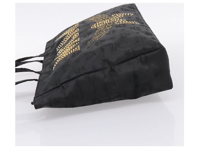 MCM Logogram Vicetos Tote Bag PVC Black Gold Auth 205249 Schwarz Golden - vista 3