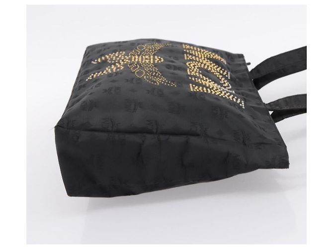 MCM Logogram Vicetos Tote Bag PVC Black Gold Auth 205249 Schwarz Golden - vista 4