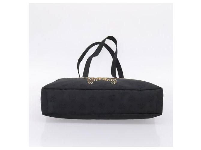 MCM Logogram Vicetos Tote Bag PVC Black Gold Auth 205249 Schwarz Golden - vista 5