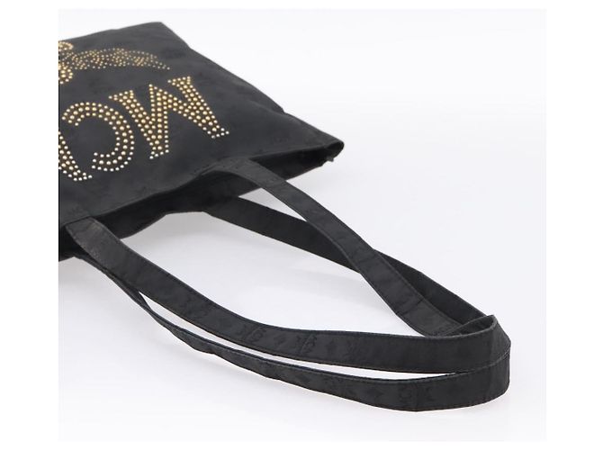 MCM Logogram Vicetos Tote Bag PVC Black Gold Auth 205249 Schwarz Golden - vista 7