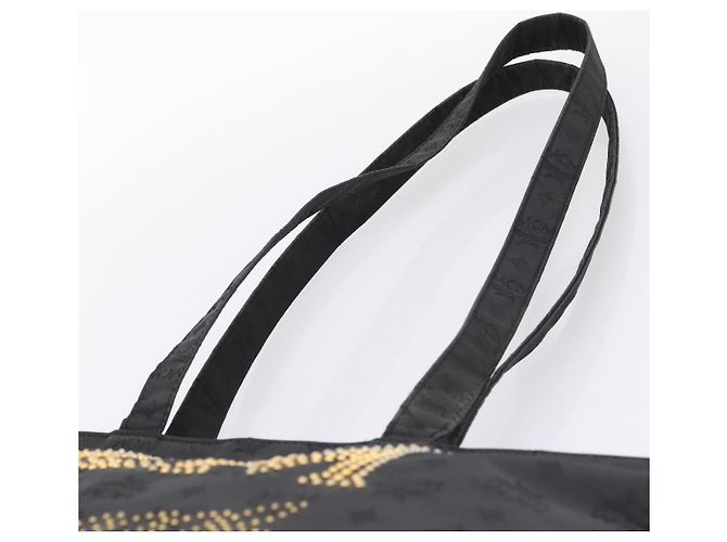MCM Logogram Vicetos Tote Bag PVC Black Gold Auth 205249 Schwarz Golden - vista 8