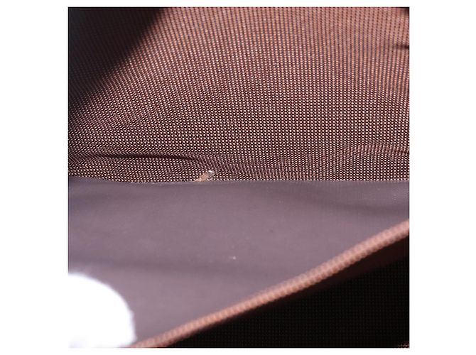 Hermès HERMES Her Line MM Hand Bag Canvas Brown Silver Auth 207690A Braun Silber - Ansicht 11