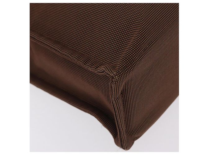 Hermès HERMES Her Line MM Hand Bag Canvas Brown Silver Auth 207690A Braun Silber - Ansicht 14