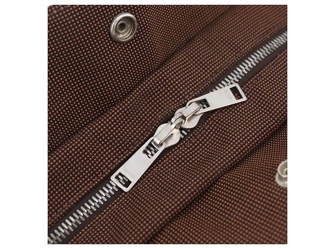 Hermès HERMES Her Line MM Hand Bag Canvas Brown Silver Auth 207690A Braun Silber - Ansicht 18