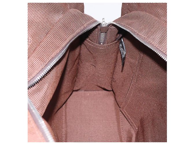Hermès HERMES Her Line MM Hand Bag Canvas Brown Silver Auth 207690A Braun Silber - Ansicht 21