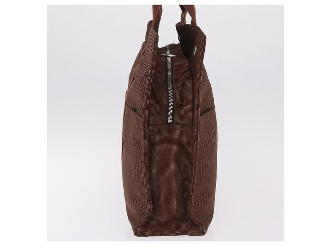 Hermès HERMES Her Line MM Hand Bag Canvas Brown Silver Auth 207690A Braun Silber - Ansicht 3