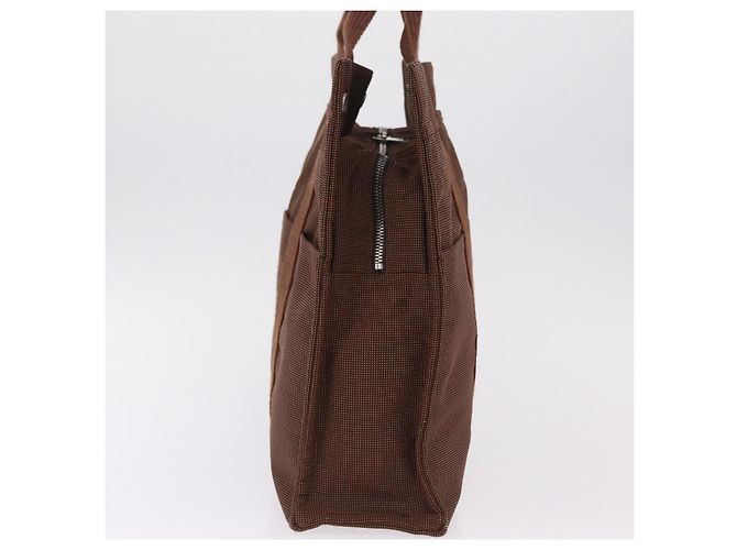 Hermès HERMES Her Line MM Hand Bag Canvas Brown Silver Auth 207690A Braun Silber - Ansicht 4