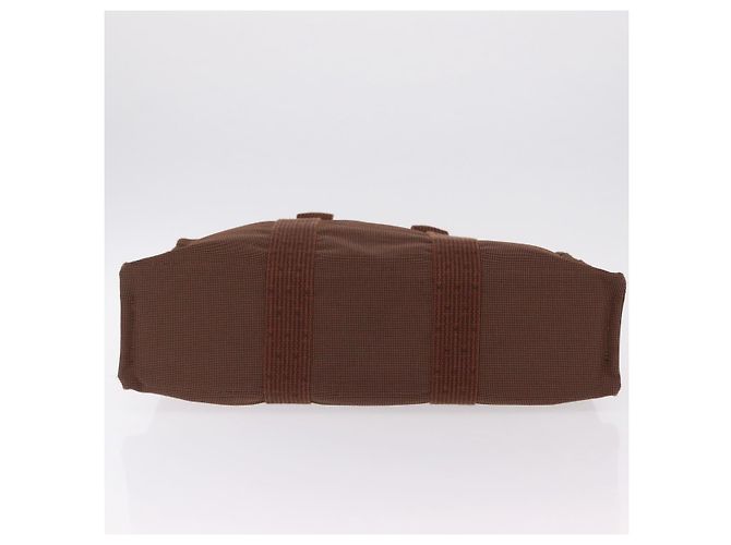Hermès HERMES Her Line MM Hand Bag Canvas Brown Silver Auth 207690A Braun Silber - Ansicht 5