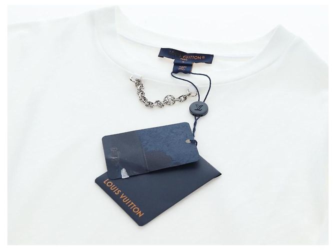 LOUIS VUITTON T-Shirt in cotone S Bianco LV Auth 204950M - vista 16