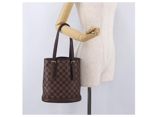 LOUIS VUITTON Borsa a tracolla Marais Damier Ebene N42240 LV Auth 205338V - vista 30