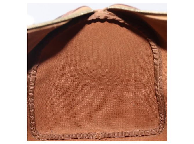 Céline Borsa Boston CELINE Macadam Canvas PVC Pelle Marrone Oro Auth 205213V D'oro - vista 23