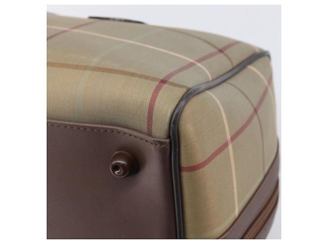 Bolsa Boston Burberrys Nova Check Canvas Beige Gold Auth ep15916 Bege Dourado - vista 10