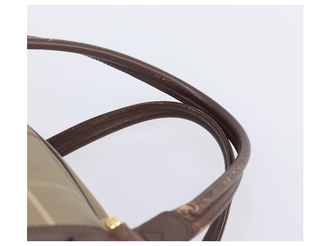 Bolsa Boston Burberrys Nova Check Canvas Beige Gold Auth ep15916 Bege Dourado - vista 14