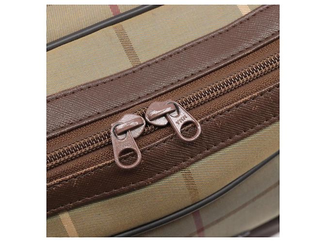 Bolsa Boston Burberrys Nova Check Canvas Beige Gold Auth ep15916 Bege Dourado - vista 19