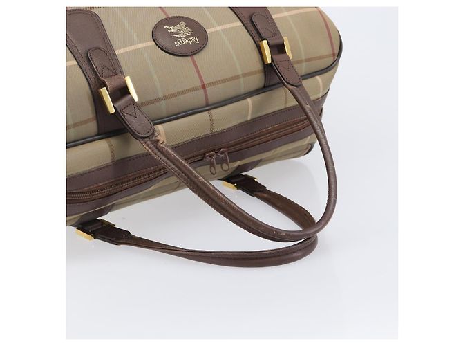 Bolsa Boston Burberrys Nova Check Canvas Beige Gold Auth ep15916 Bege Dourado - vista 8