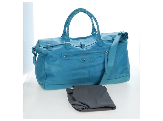 Borsa Balenciaga Classic Squash Bag in pelle 2way Blu Argento 285698 Auth BA16025M - vista 12