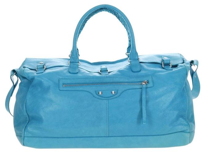 Borsa Balenciaga Classic Squash Bag in pelle 2way Blu Argento 285698 Auth BA16025M - vista 13