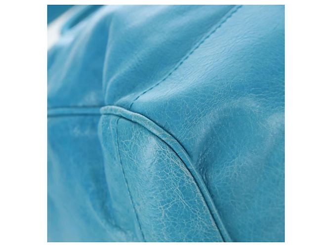 Borsa Balenciaga Classic Squash Bag in pelle 2way Blu Argento 285698 Auth BA16025M - vista 16