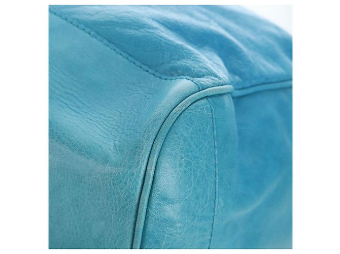 Borsa Balenciaga Classic Squash Bag in pelle 2way Blu Argento 285698 Auth BA16025M - vista 17