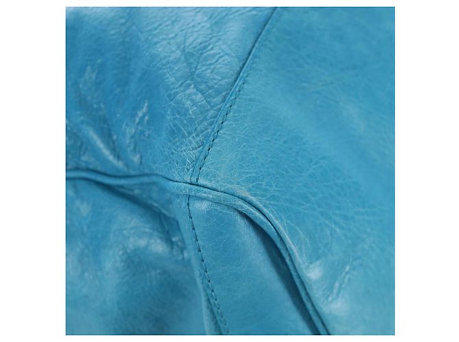 Borsa Balenciaga Classic Squash Bag in pelle 2way Blu Argento 285698 Auth BA16025M - vista 18