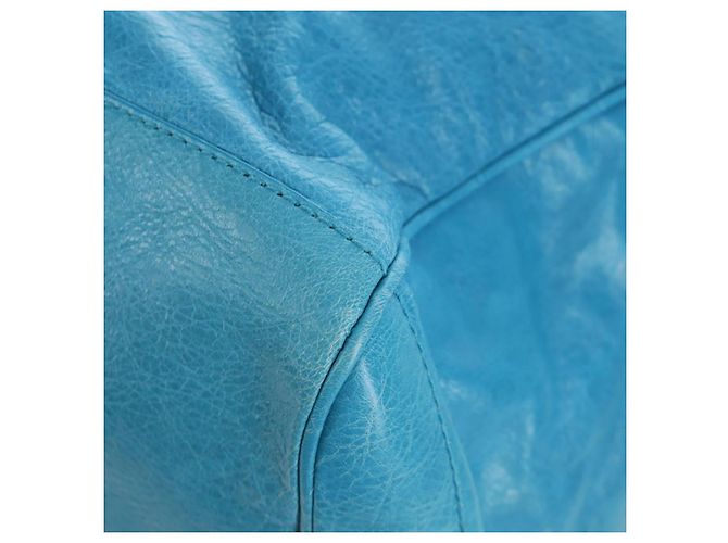 Borsa Balenciaga Classic Squash Bag in pelle 2way Blu Argento 285698 Auth BA16025M - vista 19