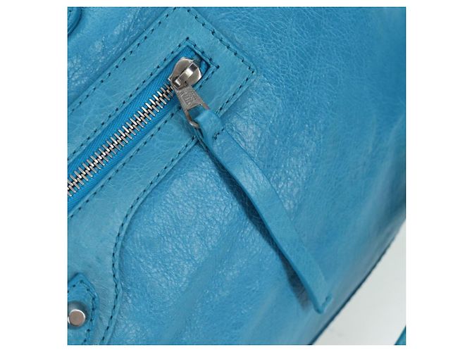 Borsa Balenciaga Classic Squash Bag in pelle 2way Blu Argento 285698 Auth BA16025M - vista 20