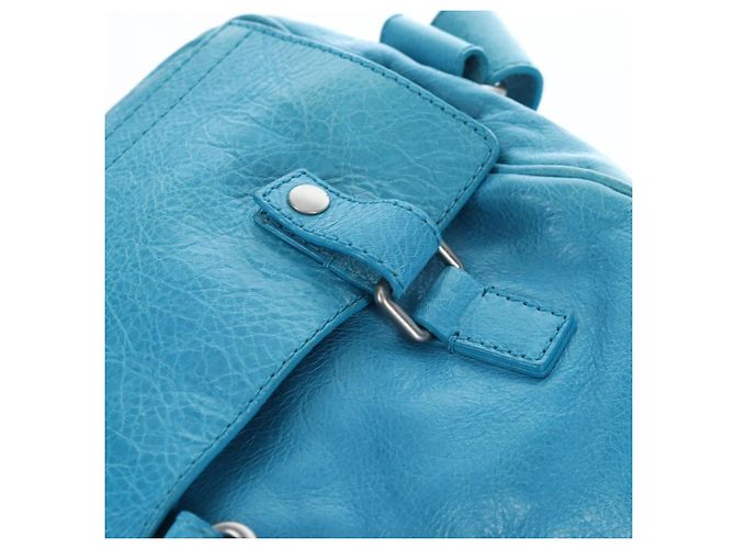 Borsa Balenciaga Classic Squash Bag in pelle 2way Blu Argento 285698 Auth BA16025M - vista 22
