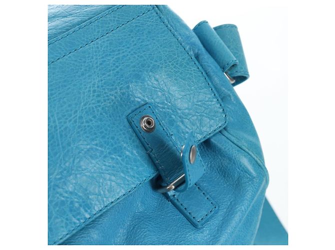 Borsa Balenciaga Classic Squash Bag in pelle 2way Blu Argento 285698 Auth BA16025M - vista 23