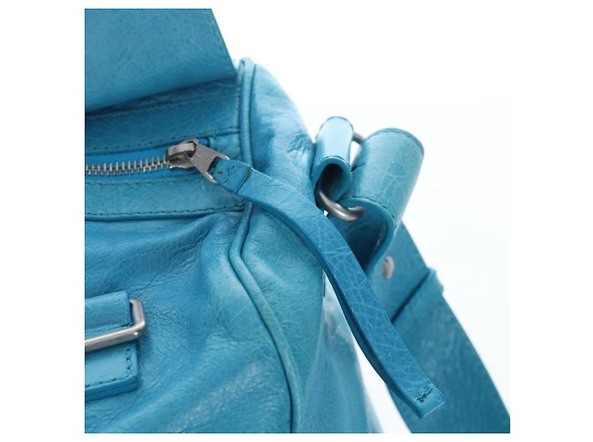 Borsa Balenciaga Classic Squash Bag in pelle 2way Blu Argento 285698 Auth BA16025M - vista 25