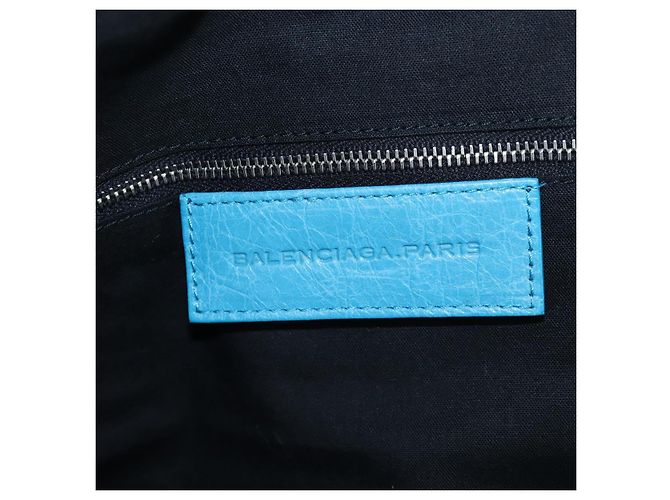Borsa Balenciaga Classic Squash Bag in pelle 2way Blu Argento 285698 Auth BA16025M - vista 26