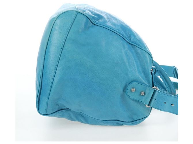 Borsa Balenciaga Classic Squash Bag in pelle 2way Blu Argento 285698 Auth BA16025M - vista 4
