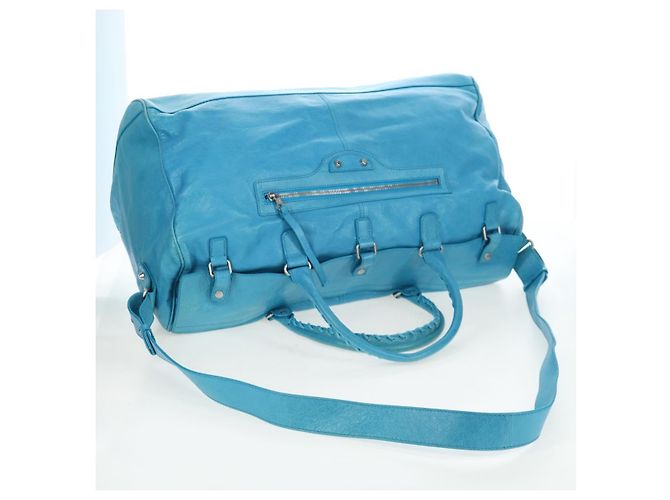 Borsa Balenciaga Classic Squash Bag in pelle 2way Blu Argento 285698 Auth BA16025M - vista 8