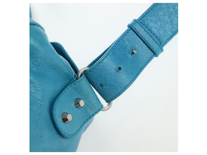 Borsa Balenciaga Classic Squash Bag in pelle 2way Blu Argento 285698 Auth BA16025M - vista 9