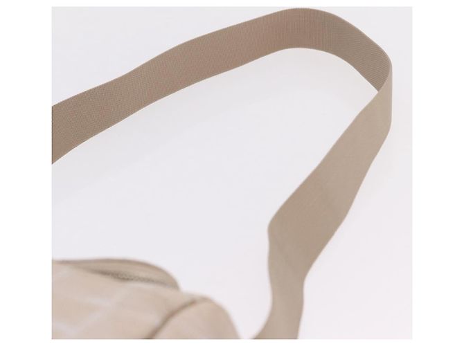 Borsa a tracolla CHANEL New Travel Line Canvas Beige Silver CC Auth fm5465A Argento - vista 14