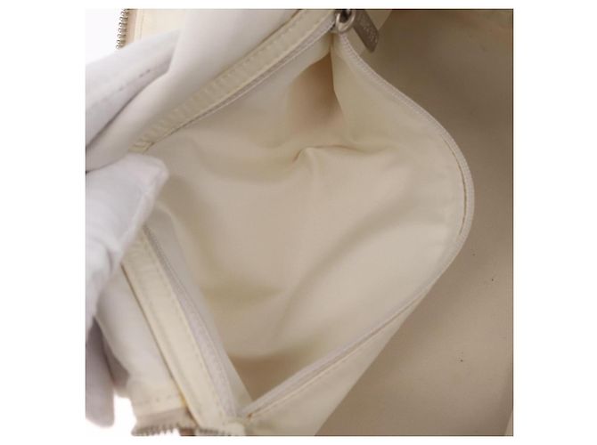Borsa a tracolla CHANEL New Travel Line Canvas Beige Silver CC Auth fm5465A Argento - vista 26