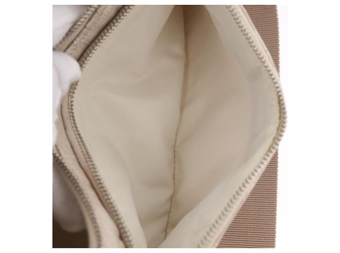 Borsa a tracolla CHANEL New Travel Line Canvas Beige Silver CC Auth fm5465A Argento - vista 28