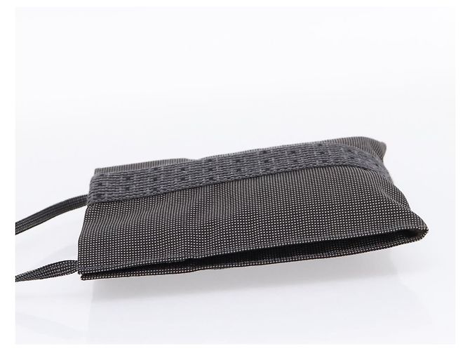 Hermès Borsa a tracolla HERMES Her Line Pochette Canvas Gray Auth 206655 Marrone - vista 3
