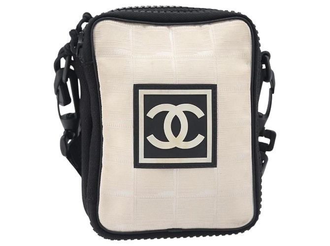Borsa a tracolla CHANEL Sports Line Canvas Ivory CC Auth 206799A - vista 13