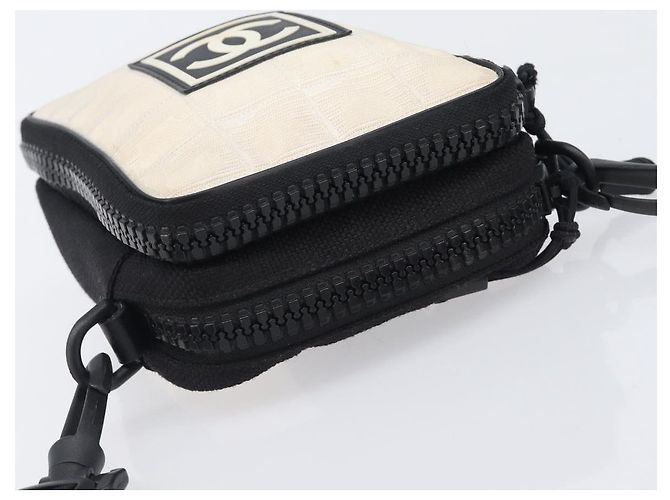 Borsa a tracolla CHANEL Sports Line Canvas Ivory CC Auth 206799A - vista 6
