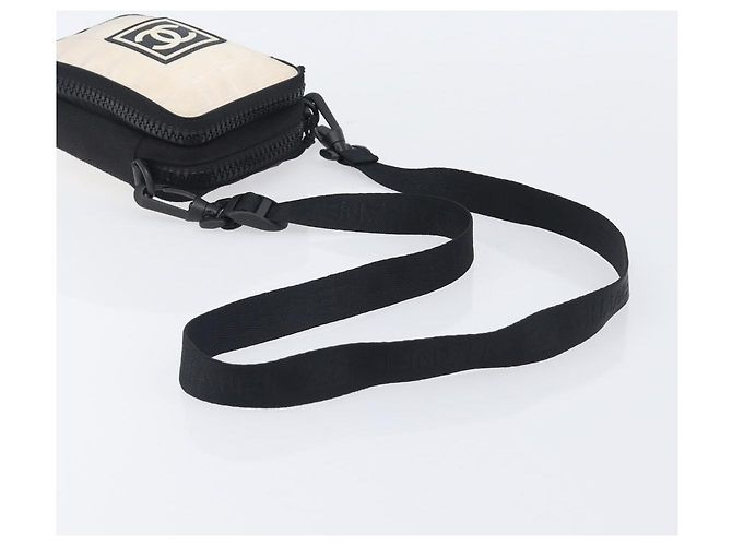 Borsa a tracolla CHANEL Sports Line Canvas Ivory CC Auth 206799A - vista 7