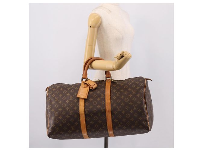 LOUIS VUITTON Monogram Keepall 50 Boston Bag M41426 LV Auth 205140A Monogramme - vue 23