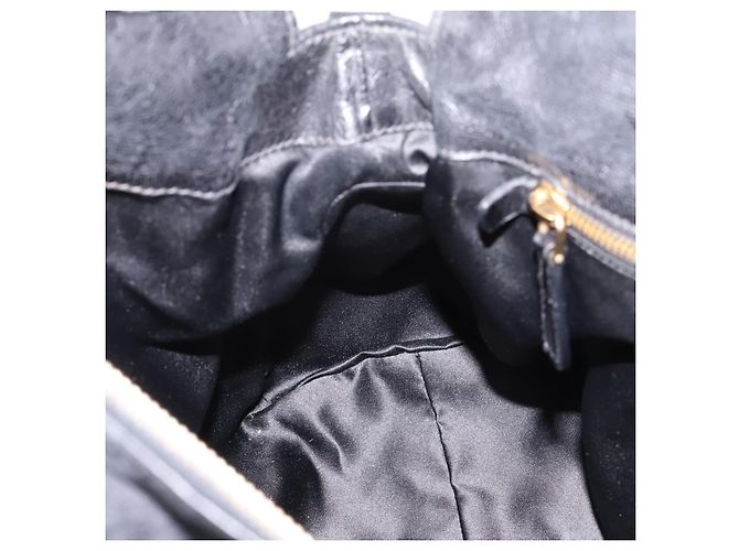 Miu Miu Handtasche Vitellolux 2way Black Gold Auth 206870V Schwarz Golden - Ansicht 24