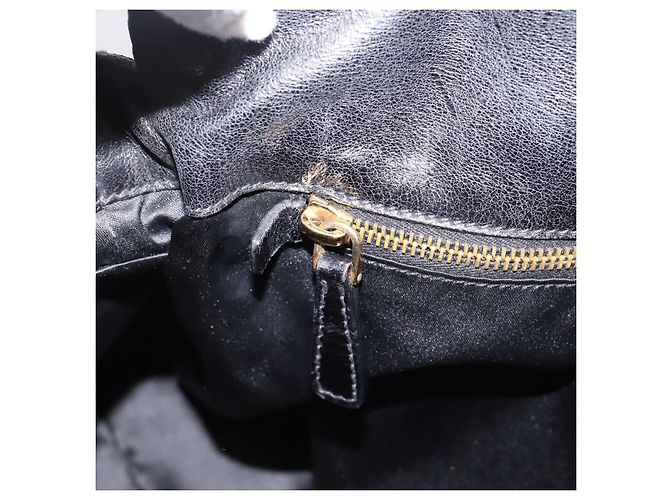 Miu Miu Handtasche Vitellolux 2way Black Gold Auth 206870V Schwarz Golden - Ansicht 25