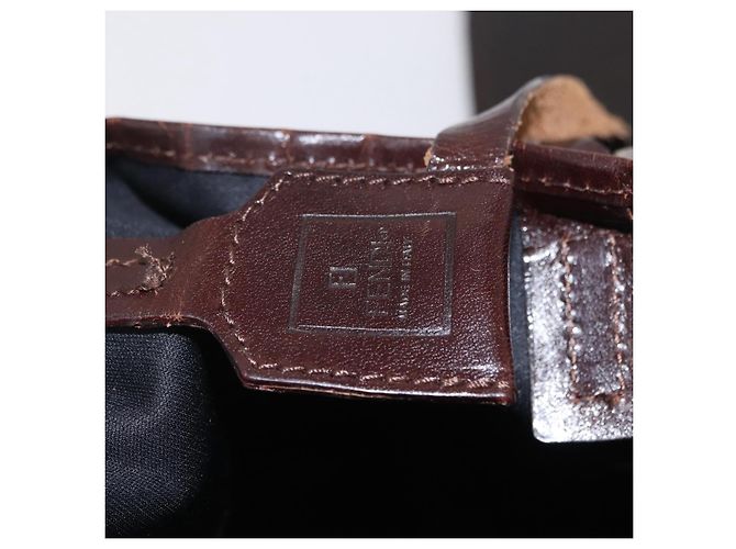 FENDI Zucca Canvas Handtasche Schwarz Braun Auth 202501 - Ansicht 11
