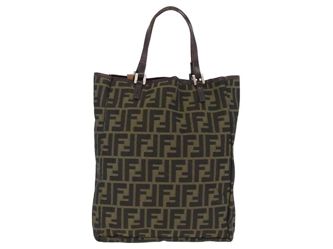 FENDI Zucca Canvas Handtasche Schwarz Braun Auth 202501 - Ansicht 13