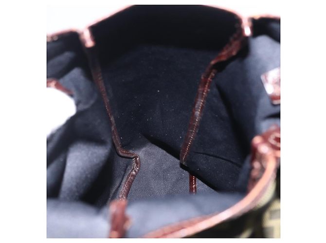 FENDI Zucca Canvas Handtasche Schwarz Braun Auth 202501 - Ansicht 17