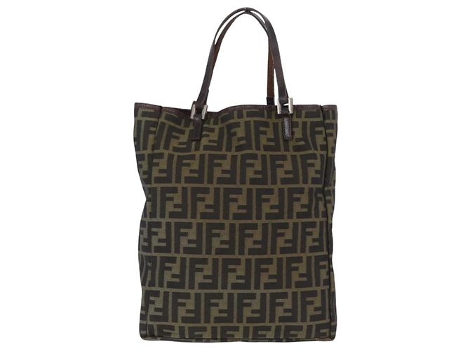 FENDI Zucca Canvas Handtasche Schwarz Braun Auth 202501 - Ansicht 2