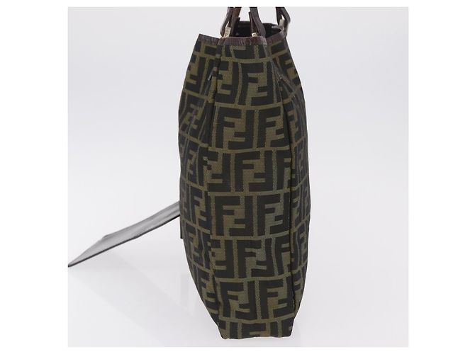 FENDI Zucca Canvas Handtasche Schwarz Braun Auth 202501 - Ansicht 3